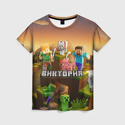 Футболка женская Виктория Minecraft, цвет: 3D-принт