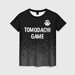 Футболка женская Tomodachi Game glitch на темном фоне: символ сверх, цвет: 3D-принт