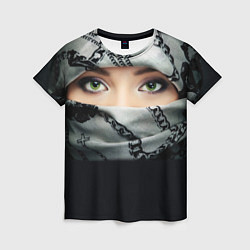 Футболка женская Зеленоглазая девушка в хиджабе, цвет: 3D-принт