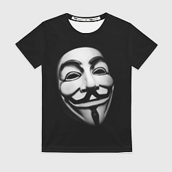 Футболка женская Маска анонимуса - Гай Фокс, цвет: 3D-принт
