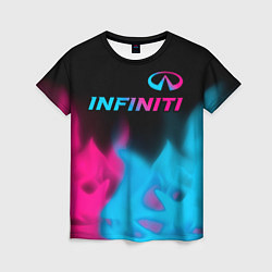 Женская футболка Infiniti - neon gradient: символ сверху