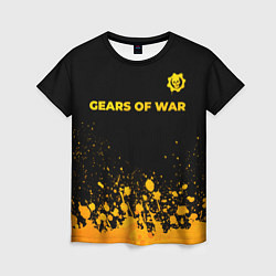 Футболка женская Gears of War - gold gradient: символ сверху, цвет: 3D-принт
