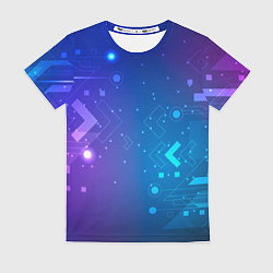Футболка женская Абстракция геометрия неон, цвет: 3D-принт