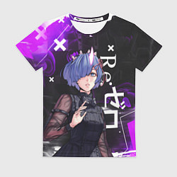 Футболка женская Рем в черном - Re:Zero, цвет: 3D-принт