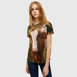 Футболка женская Милая коровка, цвет: 3D-принт — фото 2