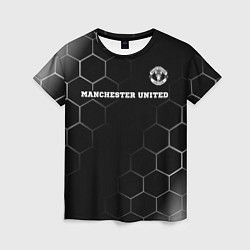 Футболка женская Manchester United sport на темном фоне: символ све, цвет: 3D-принт