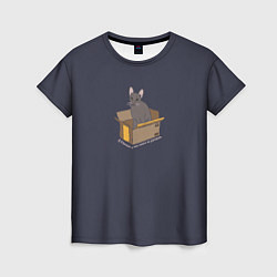 Женская футболка Кошка в коробке