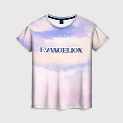 Женская футболка Evangelion sky clouds