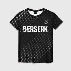 Женская футболка Berserk glitch на темном фоне: символ сверху