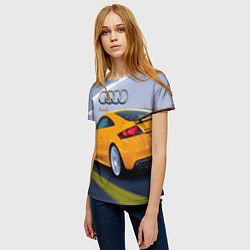 Футболка женская Audi TT мчится в тоннеле, цвет: 3D-принт — фото 2