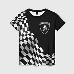 Футболка женская Lamborghini racing flag, цвет: 3D-принт