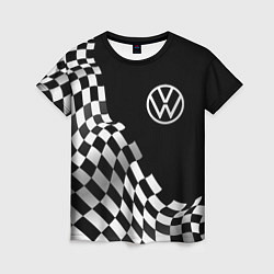 Футболка женская Volkswagen racing flag, цвет: 3D-принт