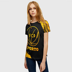 Футболка женская Porto - gold gradient, цвет: 3D-принт — фото 2