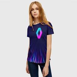 Футболка женская Renault neon speed lines, цвет: 3D-принт — фото 2