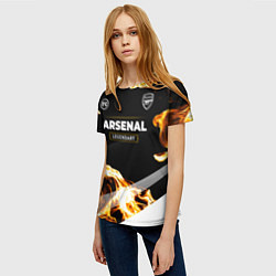Футболка женская Arsenal legendary sport fire, цвет: 3D-принт — фото 2