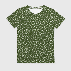 Женская футболка Милитари Скелет рыбный