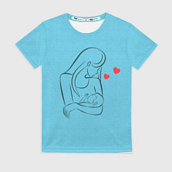 Женская футболка День матери : мать и дитя