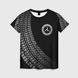 Футболка женская Mercedes tire tracks, цвет: 3D-принт
