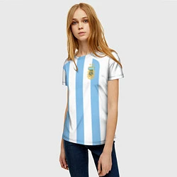 Футболка женская Сборная Аргентины ЧМ 2022, цвет: 3D-принт — фото 2