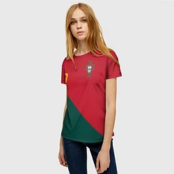 Футболка женская Роналду ЧМ 2022 сборная Португалии, цвет: 3D-принт — фото 2