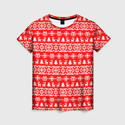 Женская футболка New Years winter pattern