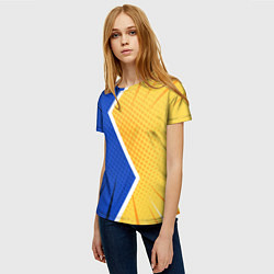 Футболка женская Желто-синяя молния, цвет: 3D-принт — фото 2