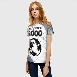 Футболка женская На Земле с 2000: краска на светлом, цвет: 3D-принт — фото 2