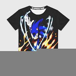 Футболка женская Соник и огонь, цвет: 3D-принт