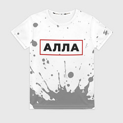 Футболка женская Алла - в красной рамке на светлом, цвет: 3D-принт