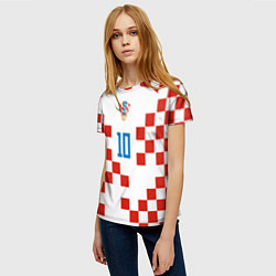 Футболка женская Лука Модрич форма сборной Хорватии, цвет: 3D-принт — фото 2