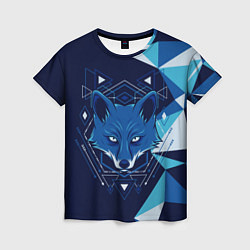 Футболка женская Голова синей лисы, цвет: 3D-принт