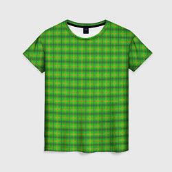 Футболка женская Шотландка зеленая крупная, цвет: 3D-принт