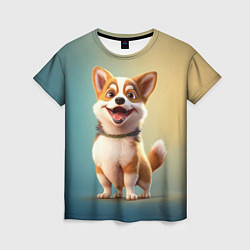 Женская футболка Корги молодец