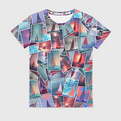 Женская футболка Корабли с алыми парусами: арт нейросети