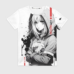 Футболка женская Меланхоличная девочка аниме, цвет: 3D-принт
