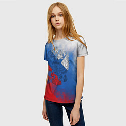 Футболка женская Триколор градиент, цвет: 3D-принт — фото 2