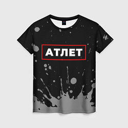 Женская футболка Атлет - в рамке красного цвета