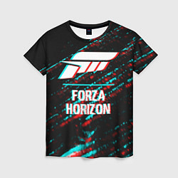 Футболка женская Forza Horizon в стиле glitch и баги графики на тем, цвет: 3D-принт