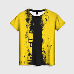 Футболка женская Вертикальная черно-желтая полоса Cyberpunk 2077, цвет: 3D-принт