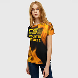 Футболка женская Counter Strike 2 - gold gradient, цвет: 3D-принт — фото 2