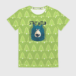 Футболка женская Оставайся диким, цвет: 3D-принт