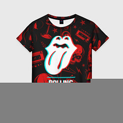 Футболка женская Rolling Stones rock glitch, цвет: 3D-принт