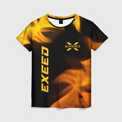 Футболка женская Exeed - gold gradient: надпись, символ, цвет: 3D-принт