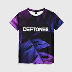 Футболка женская Deftones neon monstera, цвет: 3D-принт