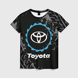 Футболка женская Toyota в стиле Top Gear со следами шин на фоне, цвет: 3D-принт