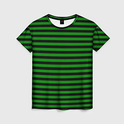 Футболка женская Черно-зеленые полосы, цвет: 3D-принт