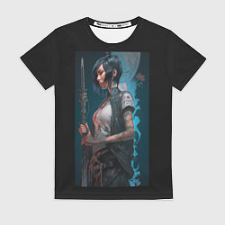 Футболка женская Девушка самурай, цвет: 3D-принт