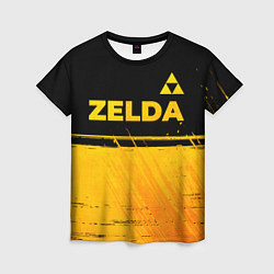 Женская футболка Zelda - gold gradient: символ сверху