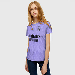 Футболка женская Винисиус Жуниор Реал Мадрид форма 2223 гостевая, цвет: 3D-принт — фото 2