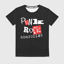 Футболка женская Панк-рок анархист, цвет: 3D-принт